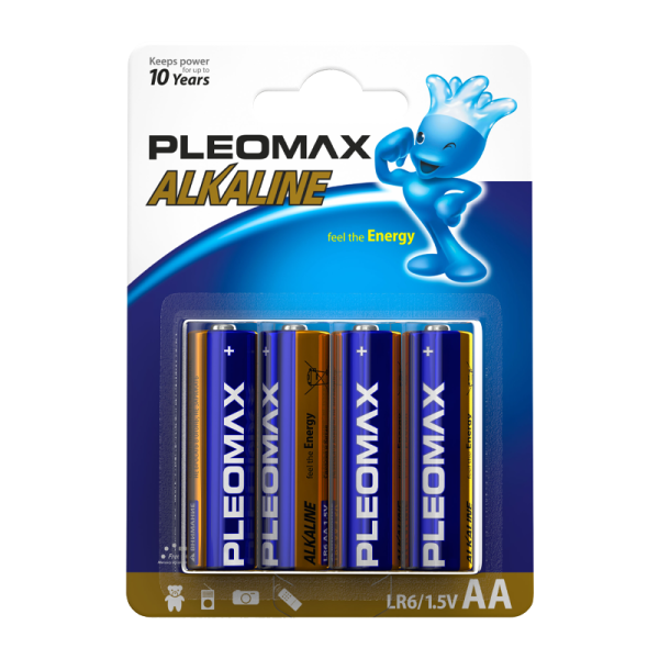 Батарейка Pleomax LR6 AA BL4 Alkaline 1.5V (4/40/400/19200)