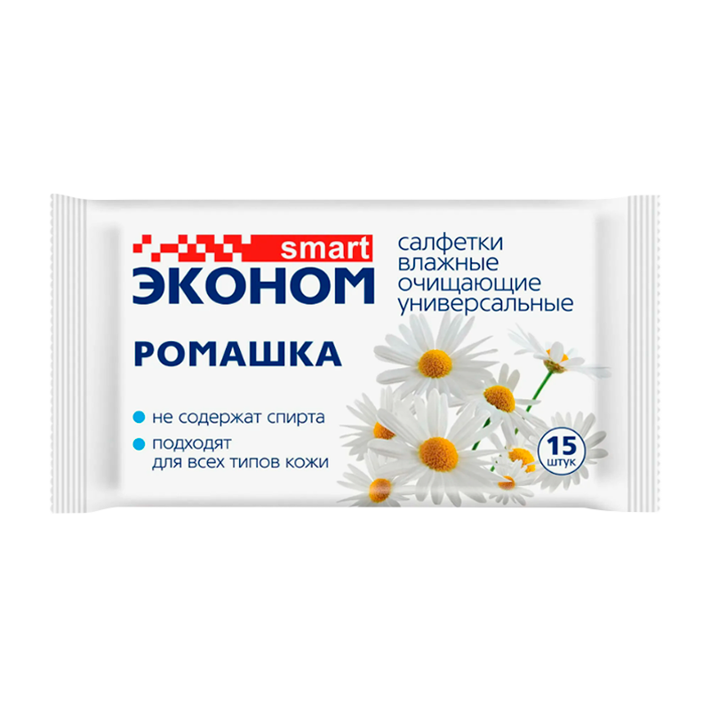 Салфетка SMART Авангард для рук ромашка 15шт. (1/12/108)