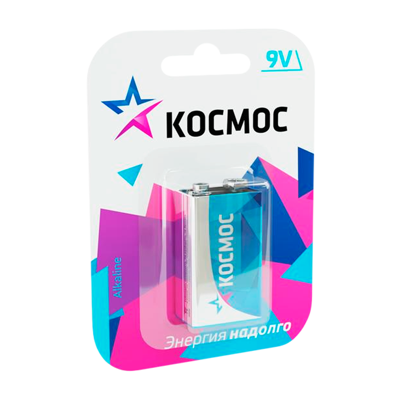 *Батарейка Космос MAX Крона 6LR61 BL1 Alkaline 9V (1/12/120) 