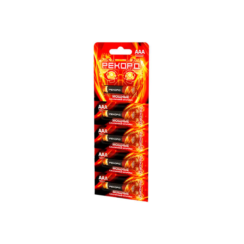 Батарейка Рекорд LR03 AAA BL5 Alkaline 1.5V отрывные (5/60/600)