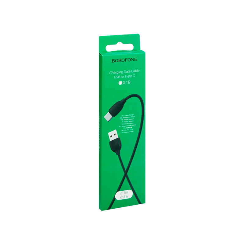Кабель Borofone BX19 USB (m)-Type-C (m) 1.0м 3.0A ПВХ черный (1/648)