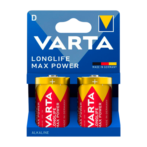 Батарейка Varta LONGLIFE MAX POWER (MAX TECH) LR20 D BL2 Alkaline 1.5V (4720) (2/20/100)