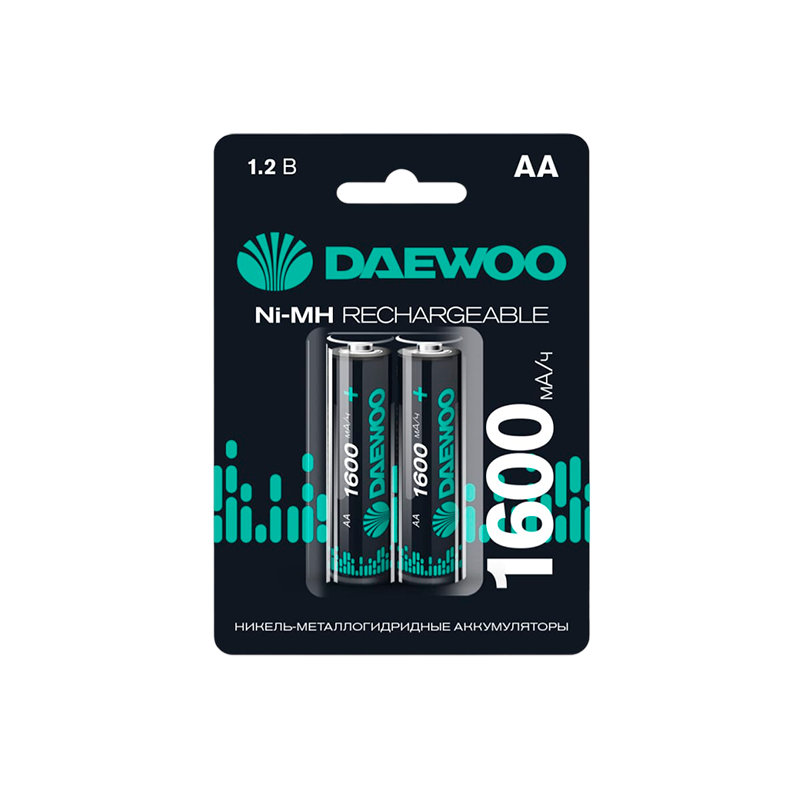 Аккумулятор бытовой Daewoo HR6 AA BL2 NI-MH 1600mAh (2/20/100)