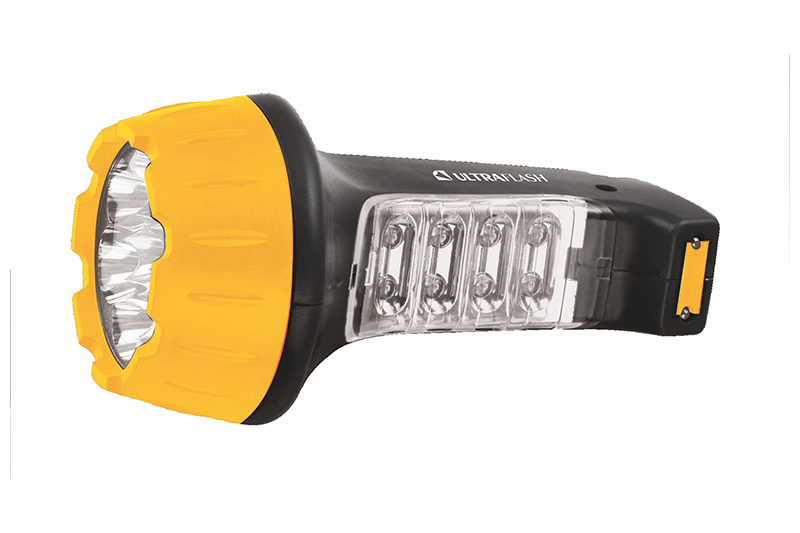 Фонарь туристический Ultraflash LED3818 0.9W 7+8LED от аккумулятора IP22 прямая подзарядка черный же
