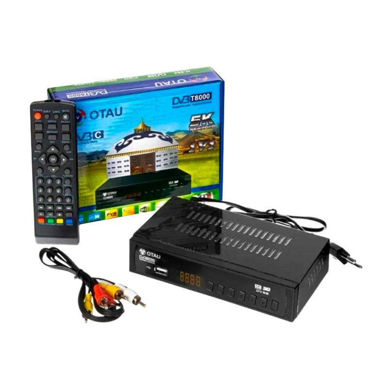 Приставка для цифрового ТВ OTAU T8000 DVB-T/T2 металл черный (1/60)