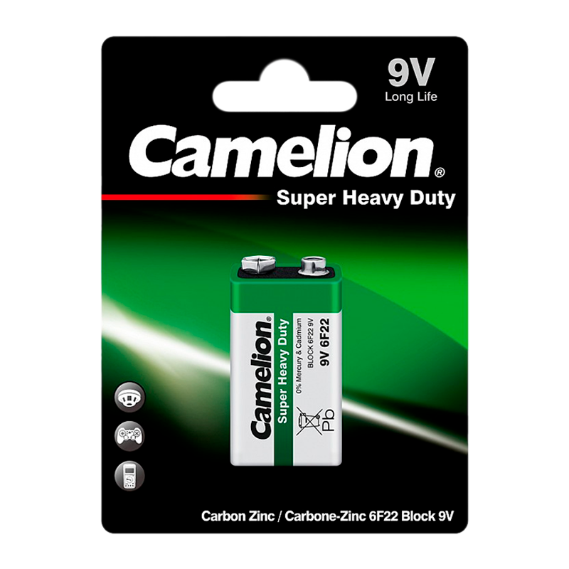 Батарейка Camelion Super Крона 6F22 BL1 Heavy Duty 9V (1/12/240)