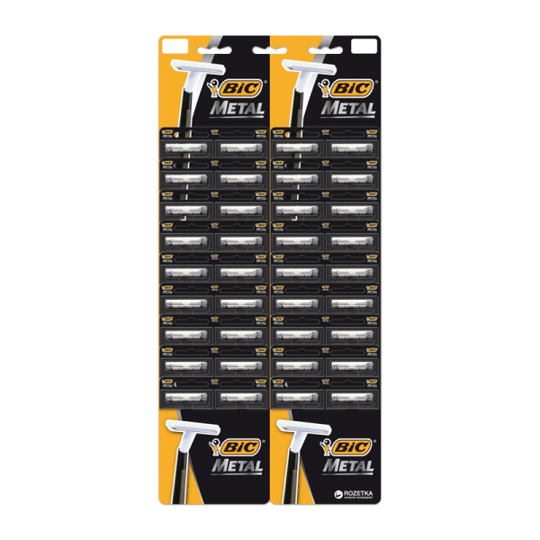 Бритва BIC "Metall" 1 лезвие пластиковая ручка на карте 36шт. (36/144)