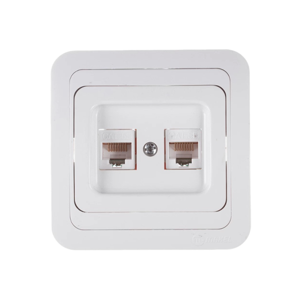 Розетка интернет Makel Mimoza 2гн. белый MAKEL 12036 (1/12)