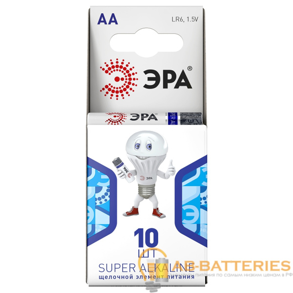 Батарейка ЭРА Super LR6 AA BL10 Alkaline 1.5V компактный (10/100/600/18000)