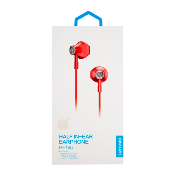 Наушники внутриканальные Lenovo HF140 с микр. красный