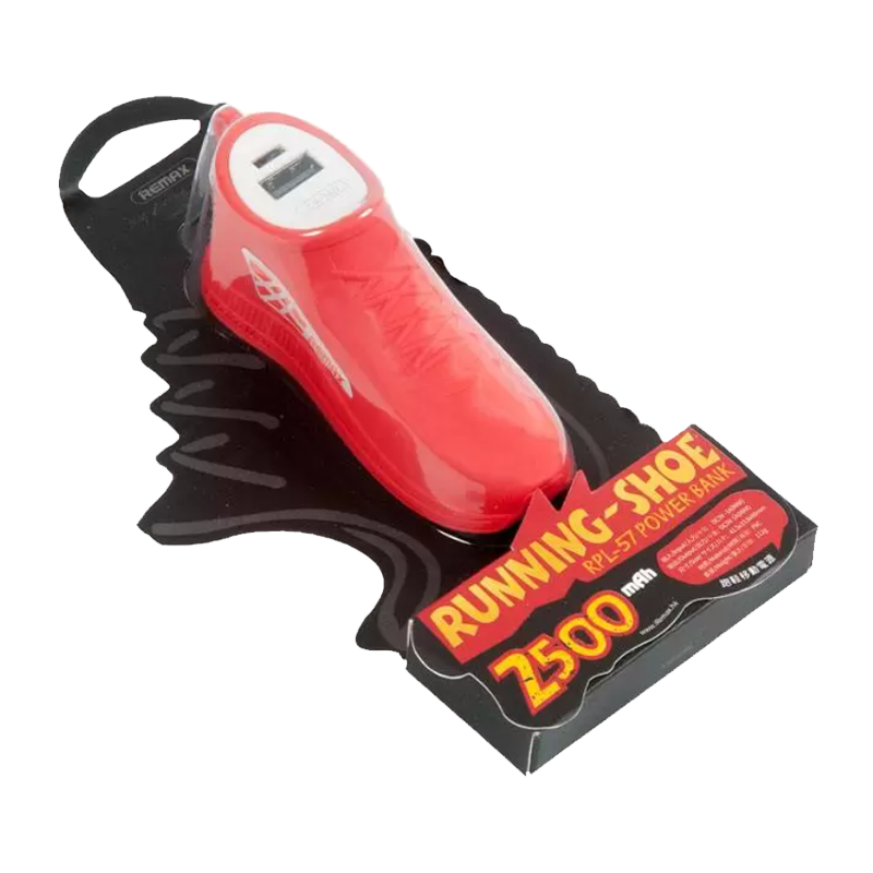 Внешний аккумулятор Remax RPL-57 Running Shoe 2500mAh 1.0A 1USB красный (1/60)