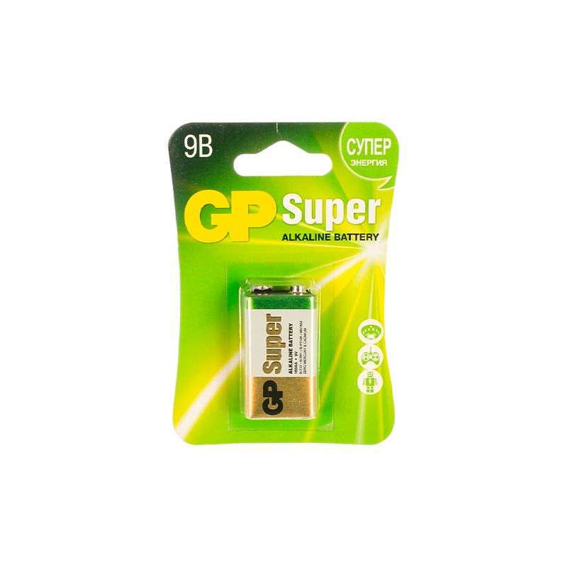 Батарейка GP Super Крона 6LR61 Shrink 1 Alkaline 9V (1/10/50/500)