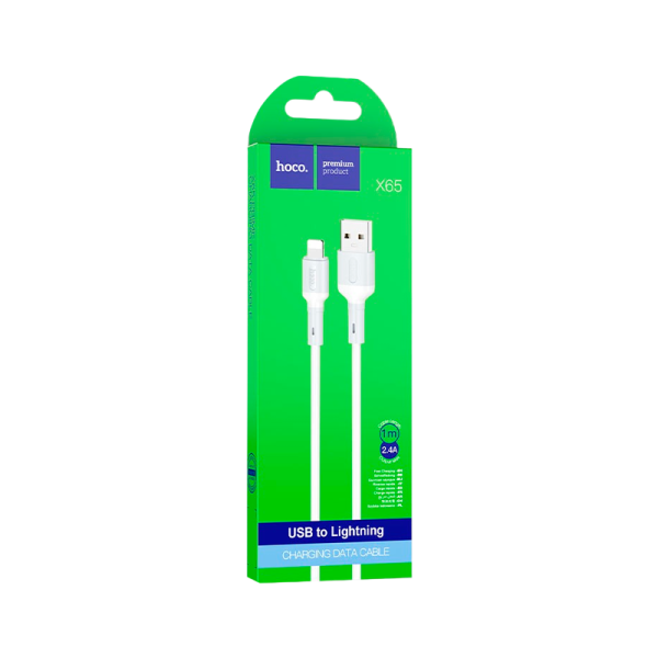 Кабель HOCO X65 USB (m)-Lightning (m) 1.0м 2.4A TPE белый (1/31/310)