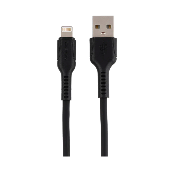Кабель GoPower GP21L USB (m)-Lightning (m) 1.0м 2.4A силикон черный (1/200/800)