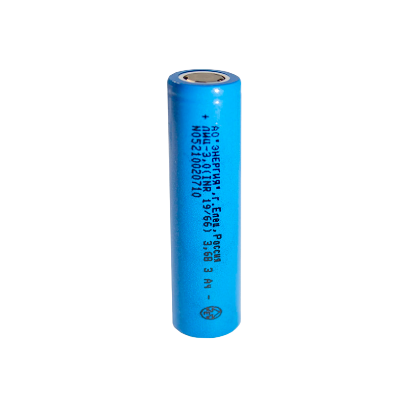 Аккумулятор Li-ion Энергия 18650 19/66 PK1 Li-ion INR 3.6V 3000mAh без защиты плос.конт. (1/78)