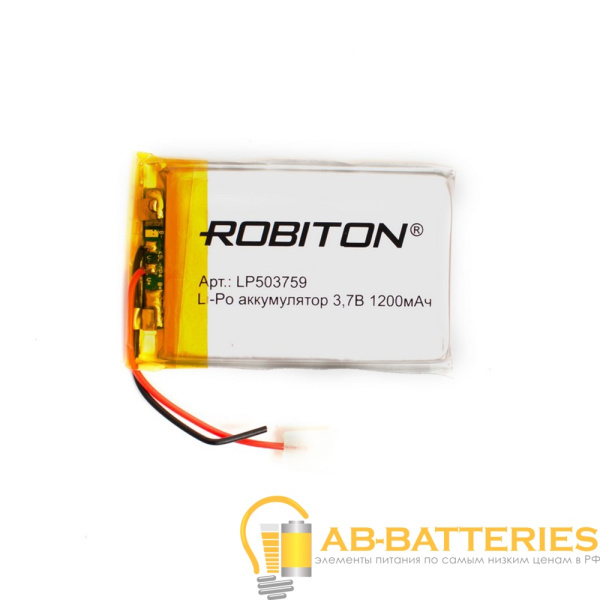 Аккумулятор ROBITON LP503759 3.7В 1200mAh PK1 (1/250)