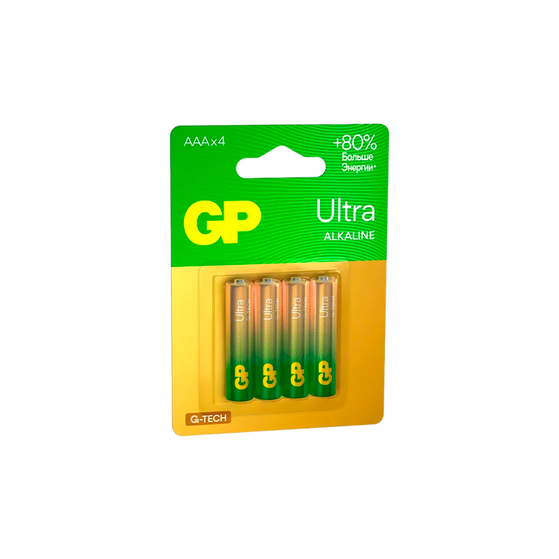 Батарейка GP ULTRA G-Tech LR03 AAA BL4 Alkaline 1.5V (4/40/320)