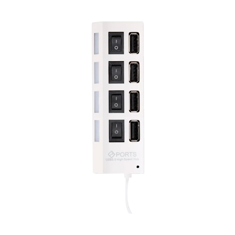 USB-Хаб Smartbuy 7204 4USB с выключателем белый
