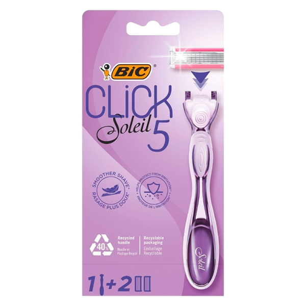 Бритва BIC "CLICK 5" 5 лезвий 2 кассеты пластиковая ручка (1/10)