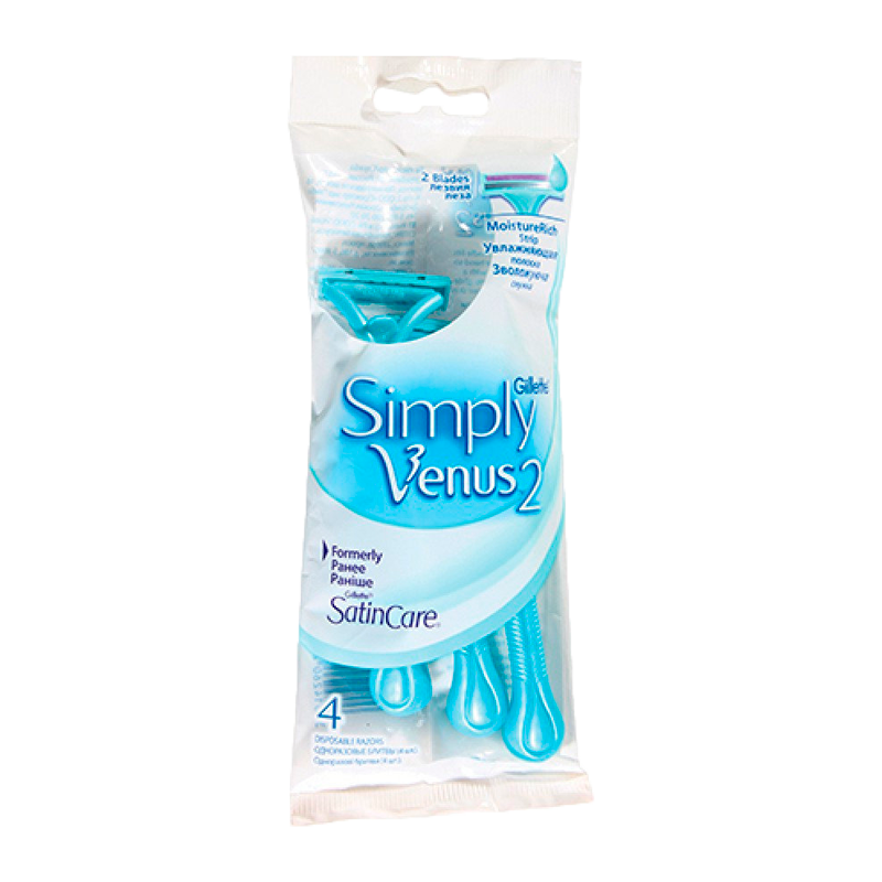 Бритва Gillette VENUS Simply 2 (Satin Care) 2 лезвия 4шт. (1/12)