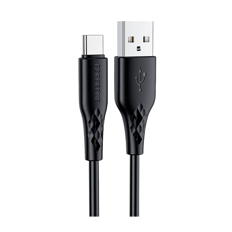 Кабель Borofone BX48 USB (m)-Type-C (m) 1.0м 3.0A ПВХ черный (1/360)