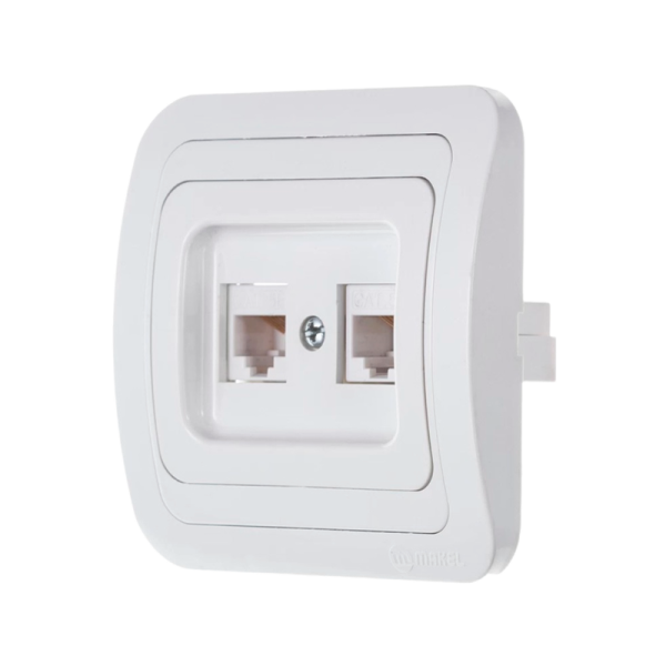 Розетка интернет Makel Mimoza 2гн. белый MAKEL 12036 (1/12)