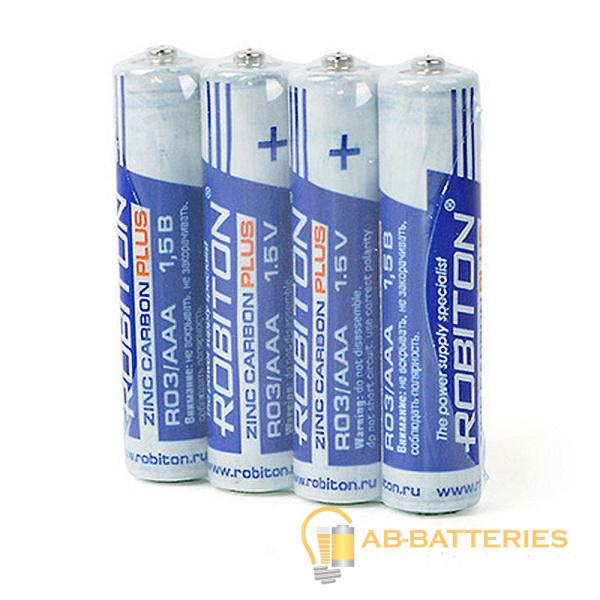 Батарейка ROBITON PLUS R-R03-SR4 R03 SR4&nbsp;&nbsp;в упак 60 шт (60/1200)