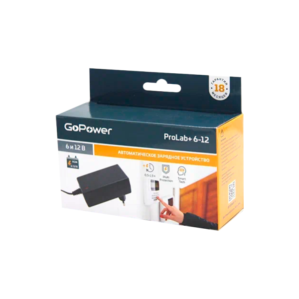 З/У для свинцово-кислотных аккумуляторов 6 и 12V GoPower ProLab+ 6-12 1.5A (1/72)