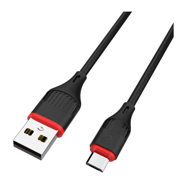 Кабель GFPower 17M USB (m)-microUSB (m) 1.0м 2.4A ПВХ черный (1/648)