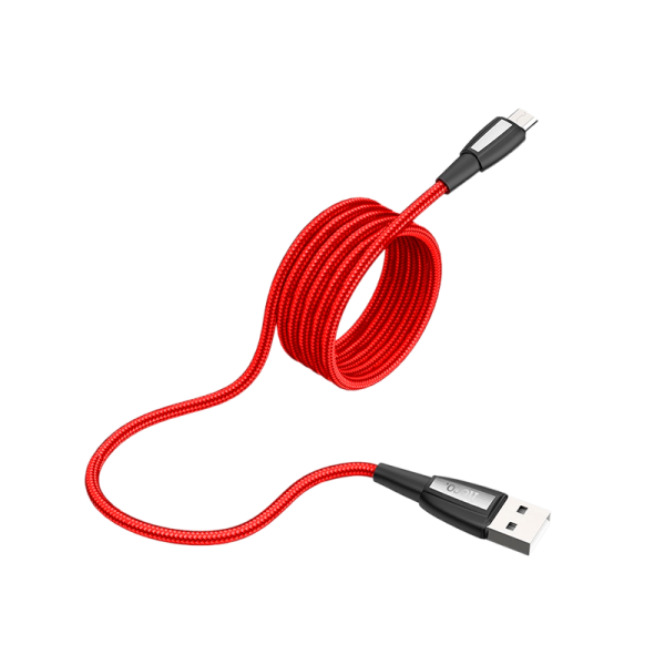 Кабель HOCO X39 USB (m)-microUSB (m) 1.0м 2.4A ткань красный (1/33/330)