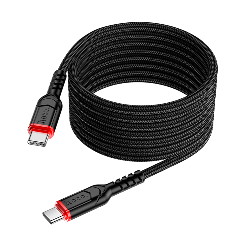 Кабель HOCO X59 Type-C (m)-Type-C (m) 2.0м 3.0A нейлон черный (1/33/330)