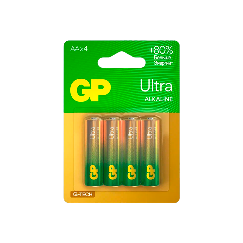 Батарейка GP ULTRA G-Tech LR6 AA BL4 Alkaline 1.5V (4/40/160)