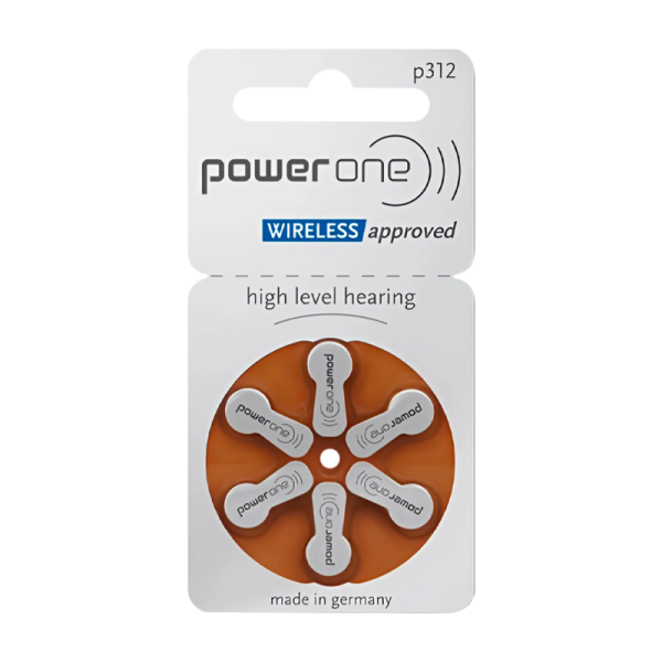 Батарейка PowerOne ZA312 BL6 Zinc Air 1.45V (6/60/300)