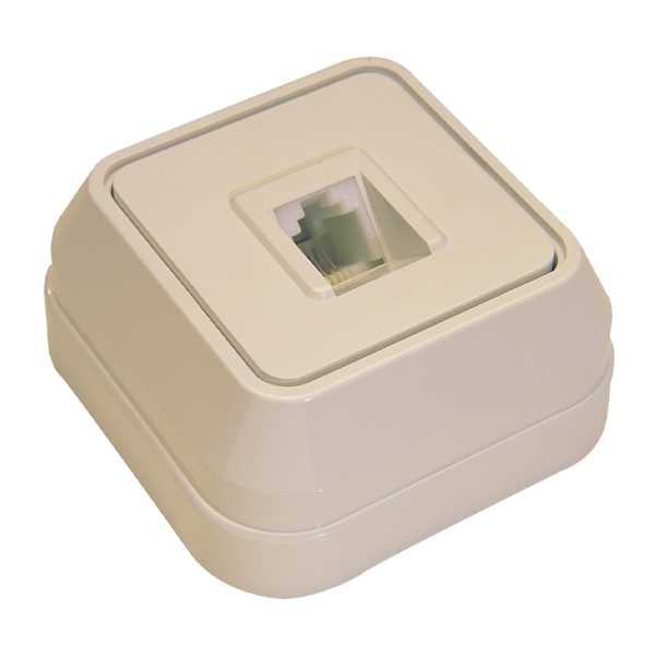 Розетка телефонная Makel Siva Ustu 1гн. кремовый 45214 (1/10)