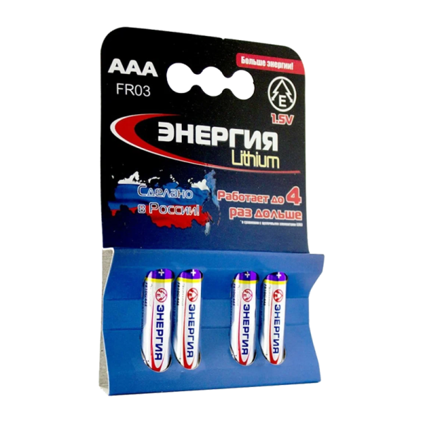 Батарейка Энергия FR03 AAA FR10G445 BL4 Lithium (4/40)