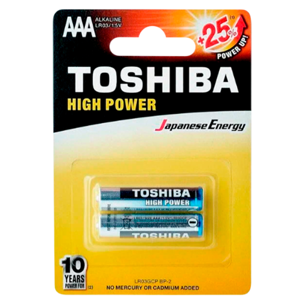 Батарейка Toshiba LR03 AAA BL2 Alkaline 1.5V (2/24/288)