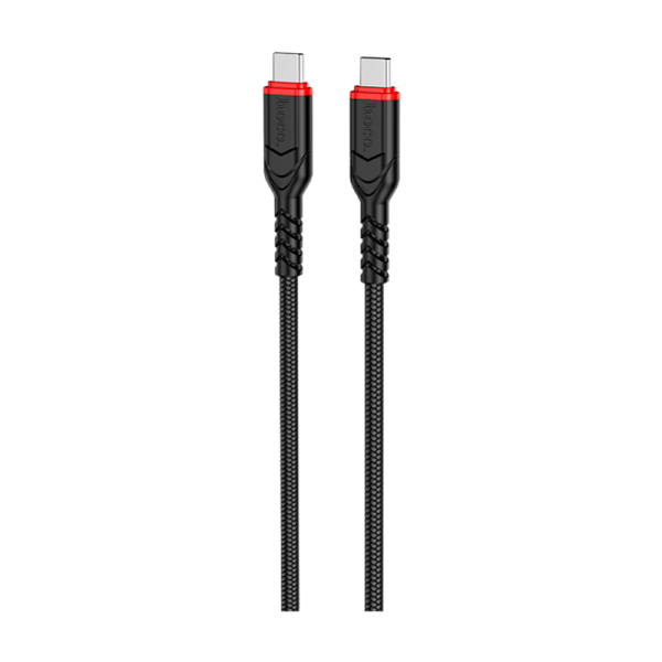Кабель HOCO X59 Type-C (m)-Type-C (m) 2.0м 3.0A нейлон черный (1/33/330)