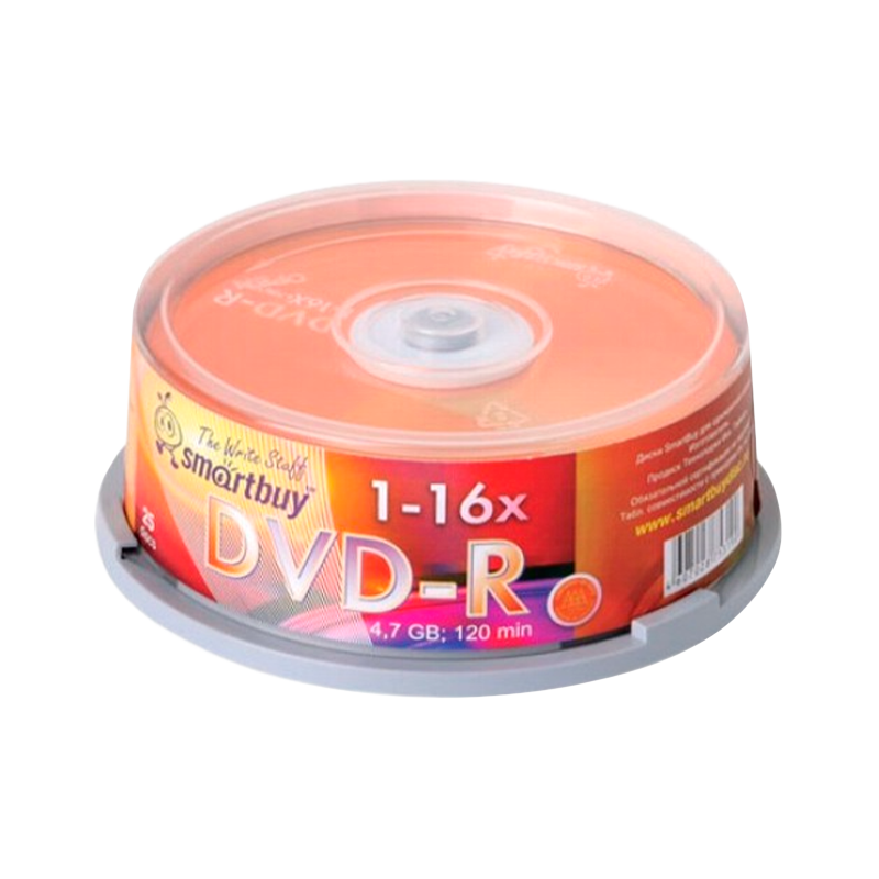 Диск DVD-R Smartbuy 4.7GB 16x 25шт. cake box (25/250)