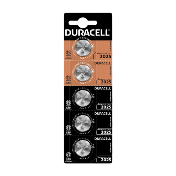Батарейка Duracell CR2025 BL5 Lithium 3V (5/20/200)