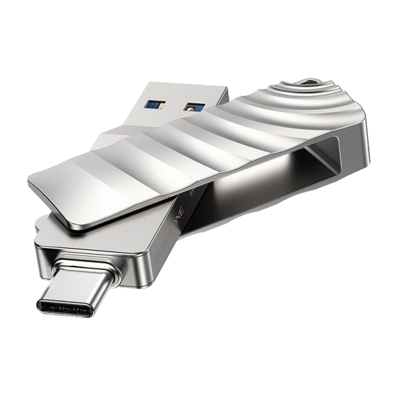 Флеш-накопитель Borofone Soul BUD3 16GB USB3.0 Type-C (m) металл серый (1/25)