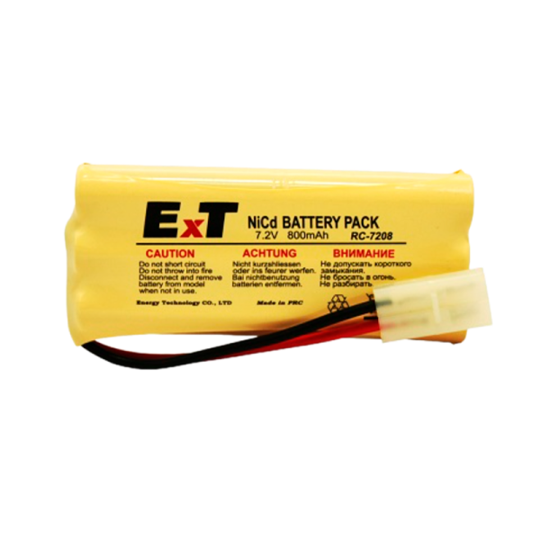 Аккумулятор ET RC-7208VSM PK1 чёрный, 7.2V, 800mAh, Ni-Cd, в ряд