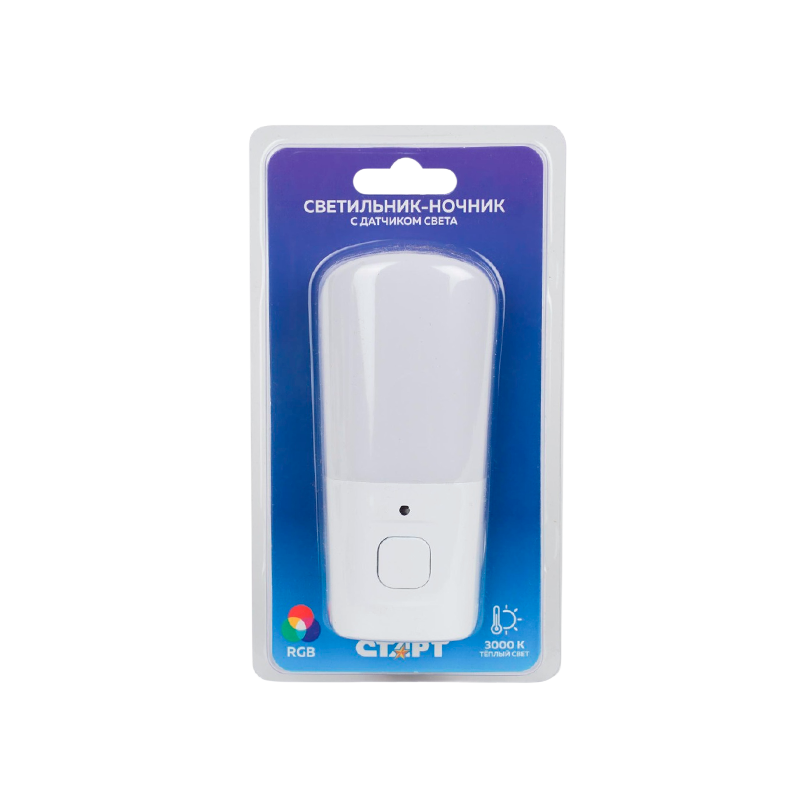 Ночник Старт Comet NL 2LED 220V + RGB белый (1/20)