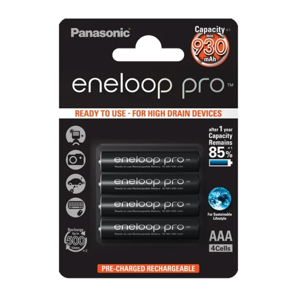 Аккумулятор предзаряженный RTU Panasonic HR03 AAA BL4 NI-MH eneloop pro 950mAh CN (Китай) (4/48/576)