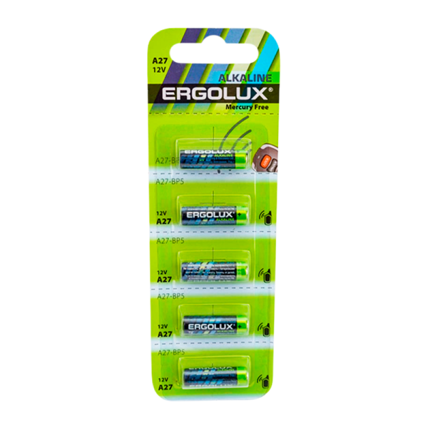 Батарейка Ergolux LR27/A27/MN27 BL5 Alkaline 12V (5/60/480)
