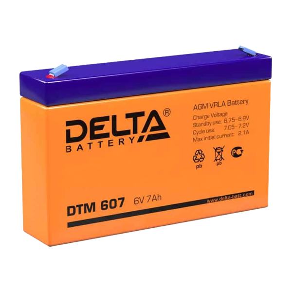 #Аккумулятор свинцово-кислотный Delta DTM 607 6V 7Ah (1/10)