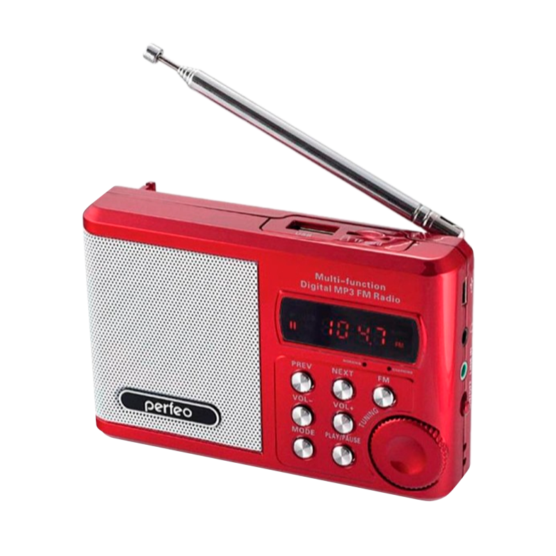Радиоприемник Perfeo SV922 SOUND RANGER 3W пластик microSD USB/Jack3.5 красный