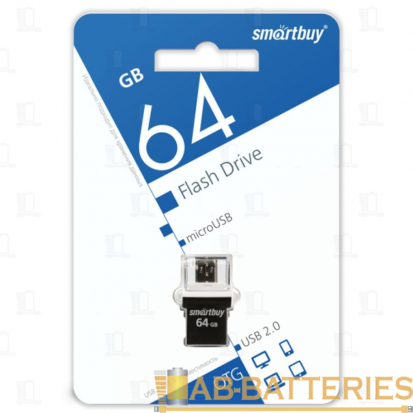 Флеш-накопитель Smartbuy POKO 64GB USB2.0 пластик черный
