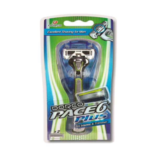 Бритва DORCO PACE 6 Plus SXA 5002 6 лезвий + триммер пластиковая ручка (станок+ 2зап.) (1/6)