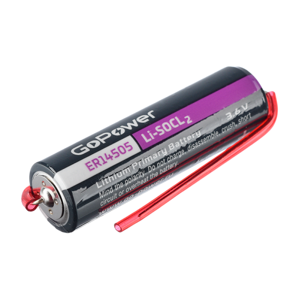 Батарейка GoPower ER14505 PC1 Li-SOCl2 3.6V 2600mAh с выводами (1/10/500)