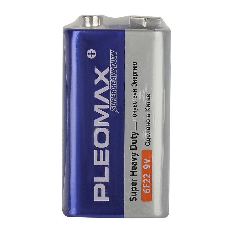 Батарейка Pleomax Super Крона 6F22 Shrink 1 Heavy Duty 9V (1/10/50/200/10400)